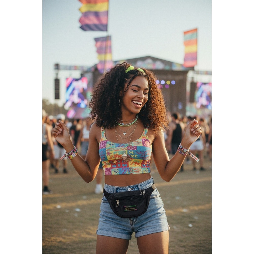 Vintage 80's 90's Victor Sports Hawaii Fanny Pack Gorpcore Retro 3-Pocket Black